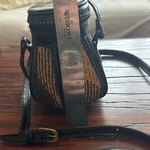 Woven Straw Crossbody Bucket Bag - Bali Indonesia